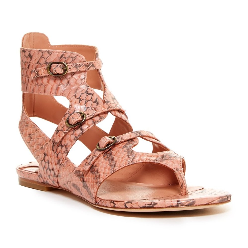 Leon Max Villa Genuine Snakeskin Sandals Sz 11